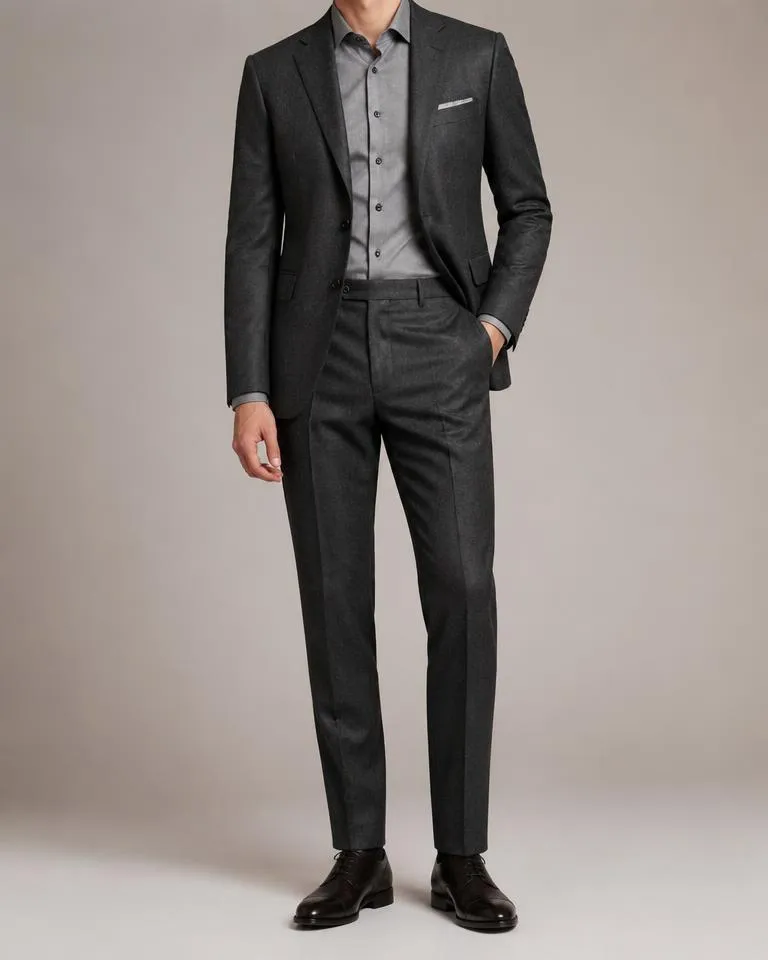 Charcoal Flannel 2-Piece