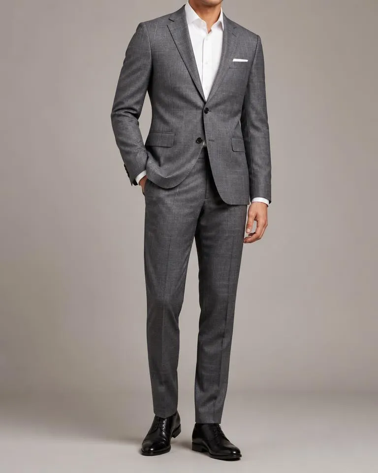 Grey Windowpane 2-Piece