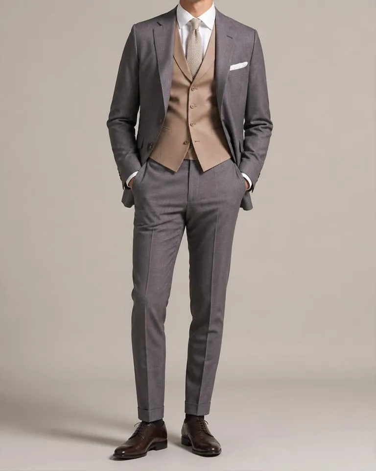 Grey & Buff 3-Piece