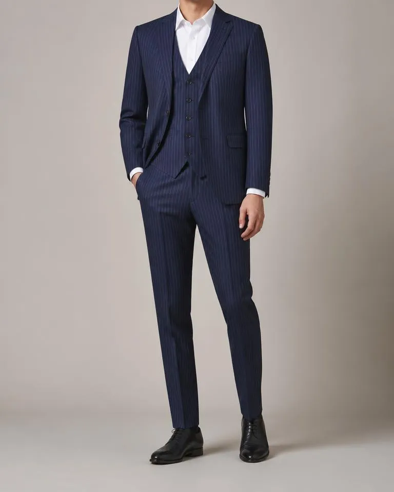 Navy Chalk Stripe 3-Piece