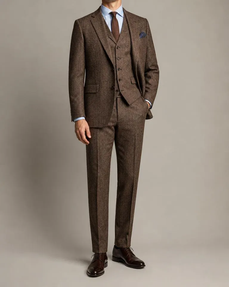 Brown Tweed 3-Piece