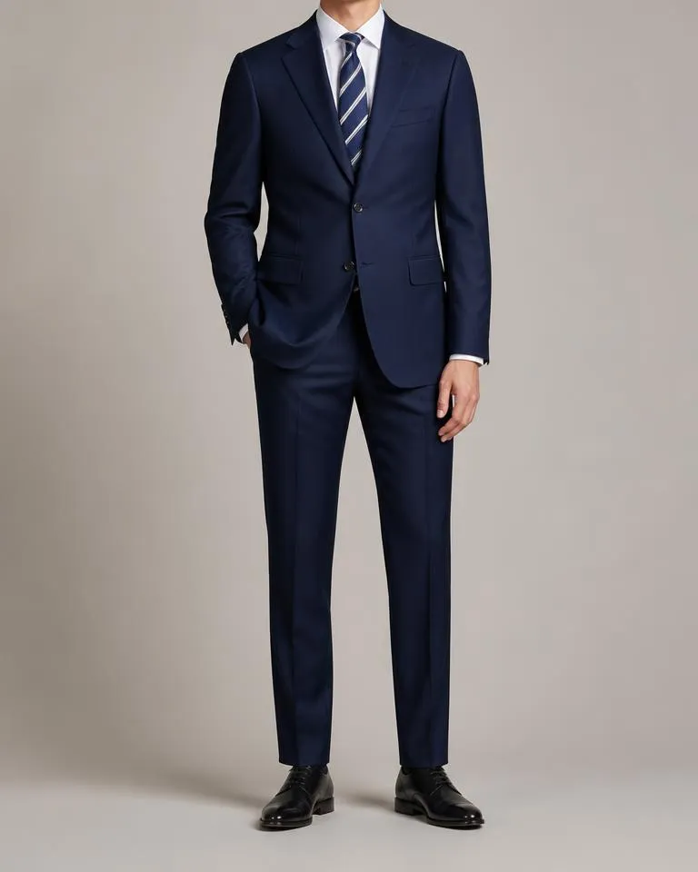 Navy Nailhead Business Suit