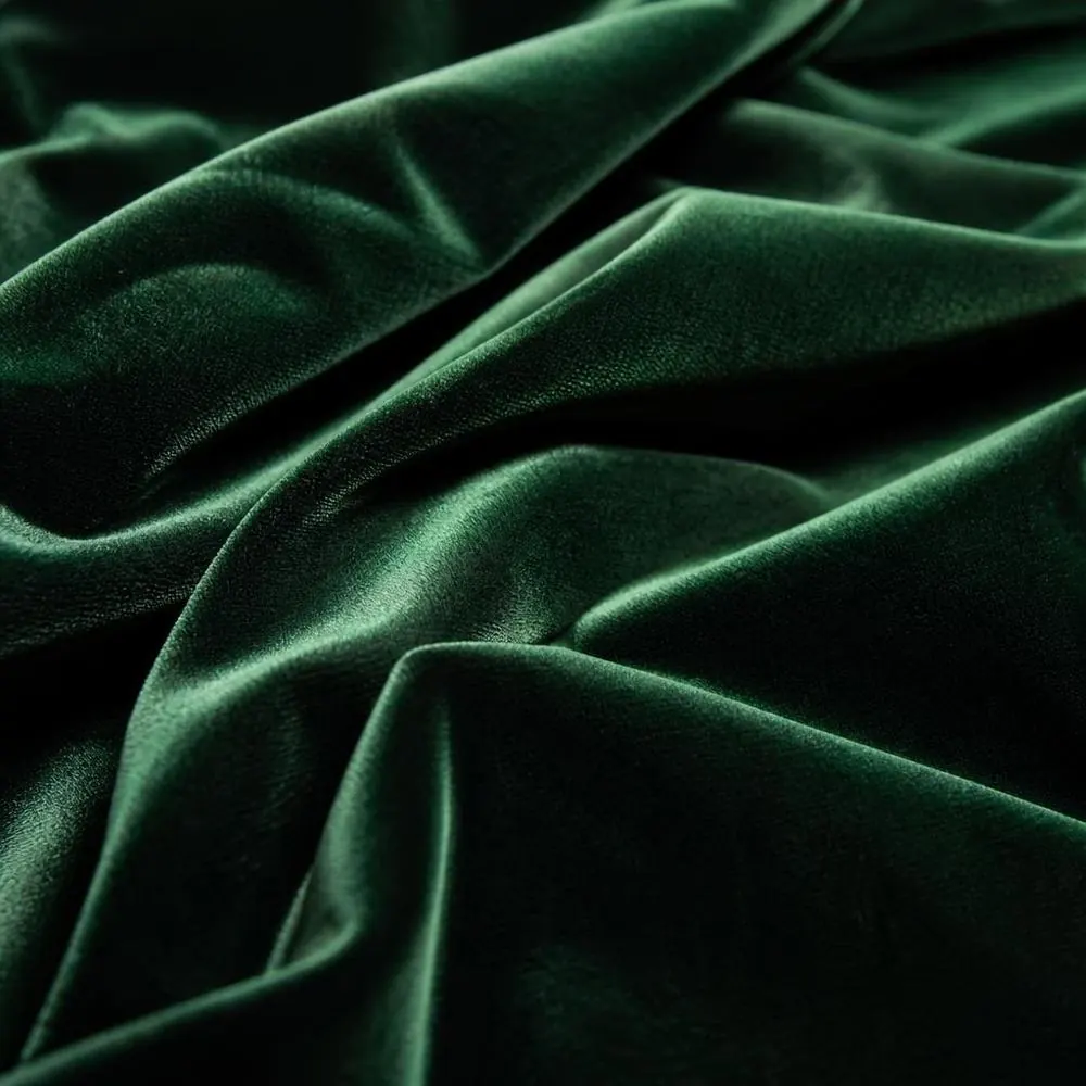 Bottle Green Velvet fabric — 100% Cotton Velvet