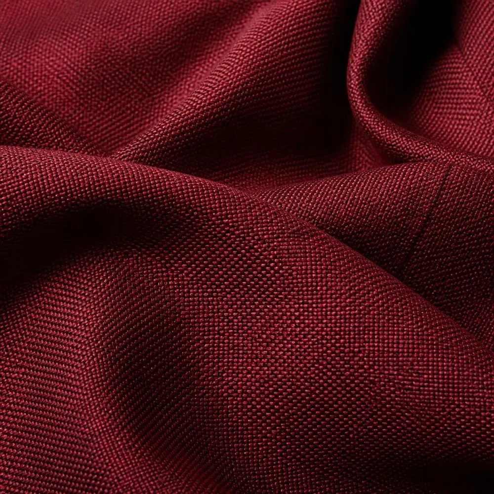 Burgundy Hopsack fabric — 100% Wool Hopsack