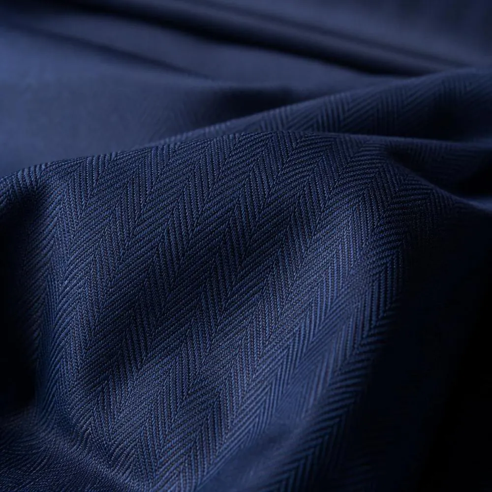 Royal Navy Herringbone fabric — 100% Super 120s Wool