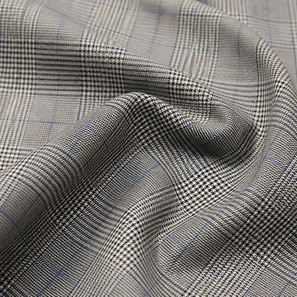 Prince of Wales Grey fabric — 100% Super 130s Wool