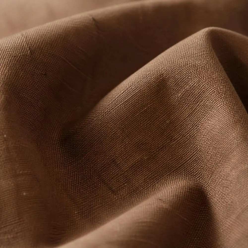Tobacco Linen Wool fabric — 55% Wool / 45% Linen