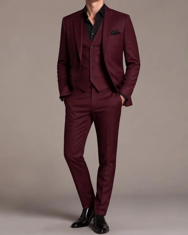 Burgundy Party Suit