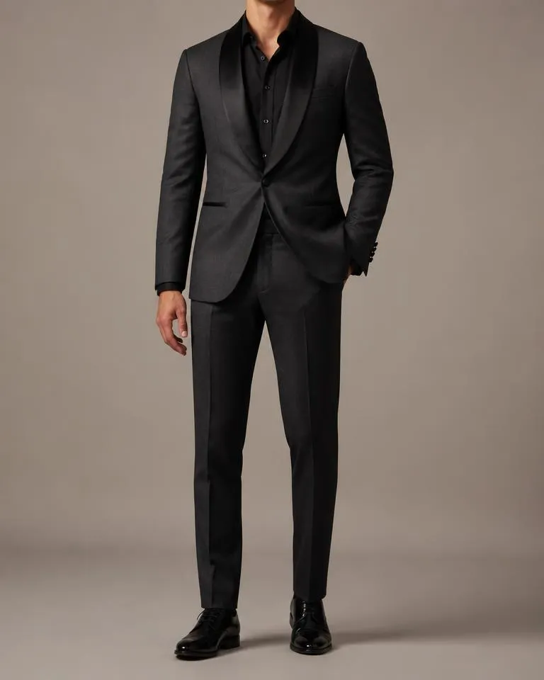 Charcoal Shawl Party Suit