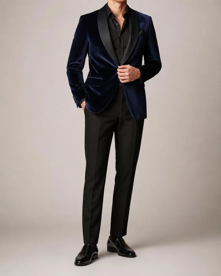 Navy Velvet Party Blazer