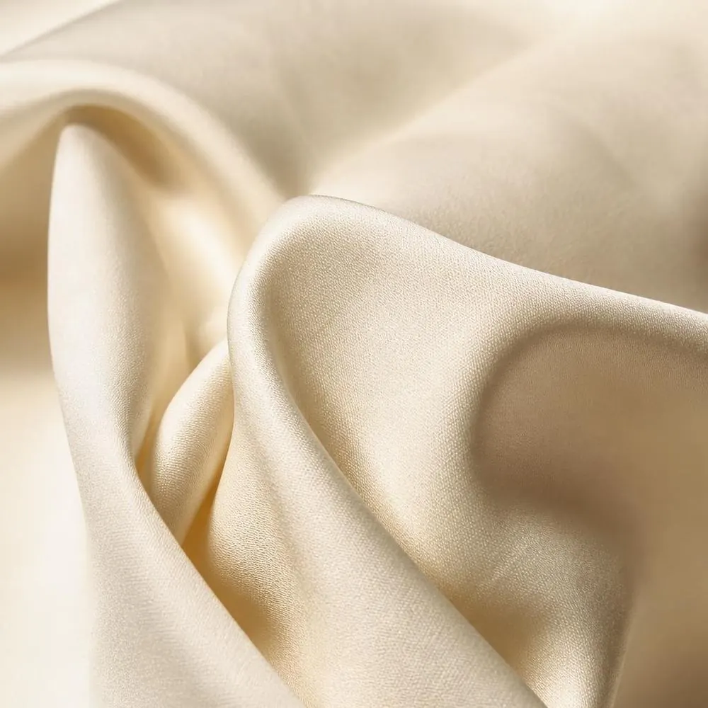 Silk Cotton Ivory fabric — 70% Cotton / 30% Silk