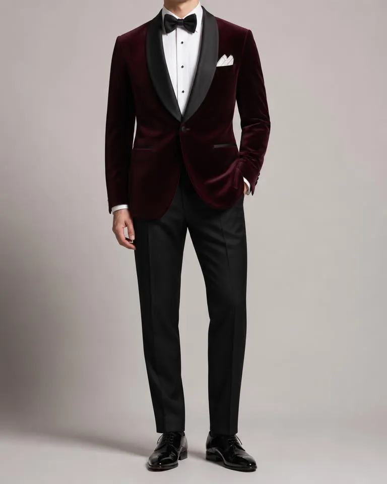 Burgundy Velvet Tuxedo
