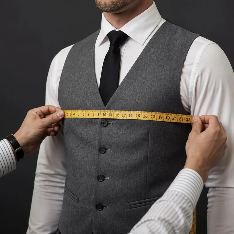 How to measure waistcoat chest with a tape measure