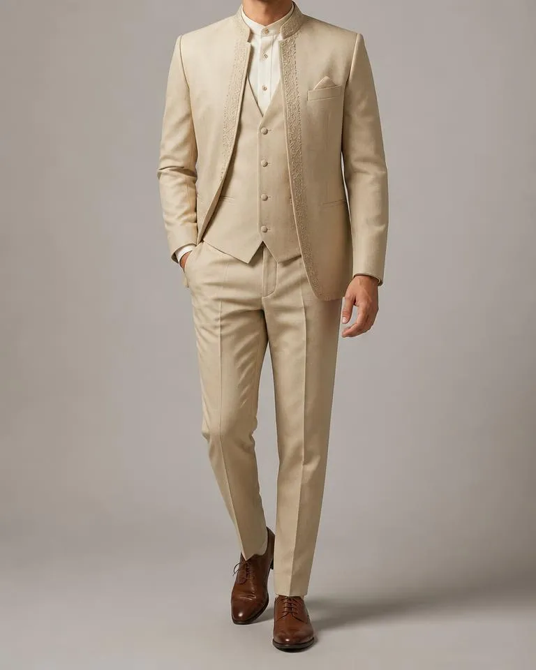 Beige Nikkah Suit