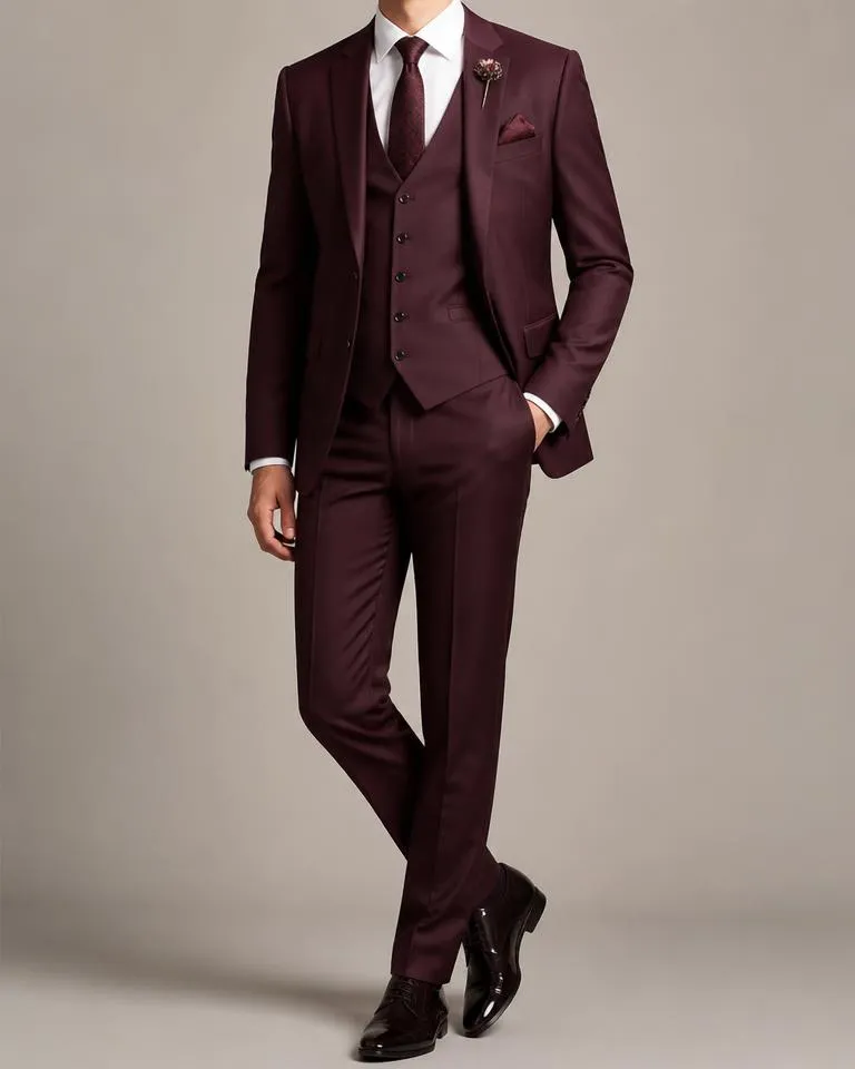 Maroon Wedding 3-Piece