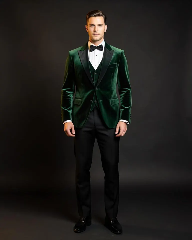 Bottle Green Velvet Jacket
